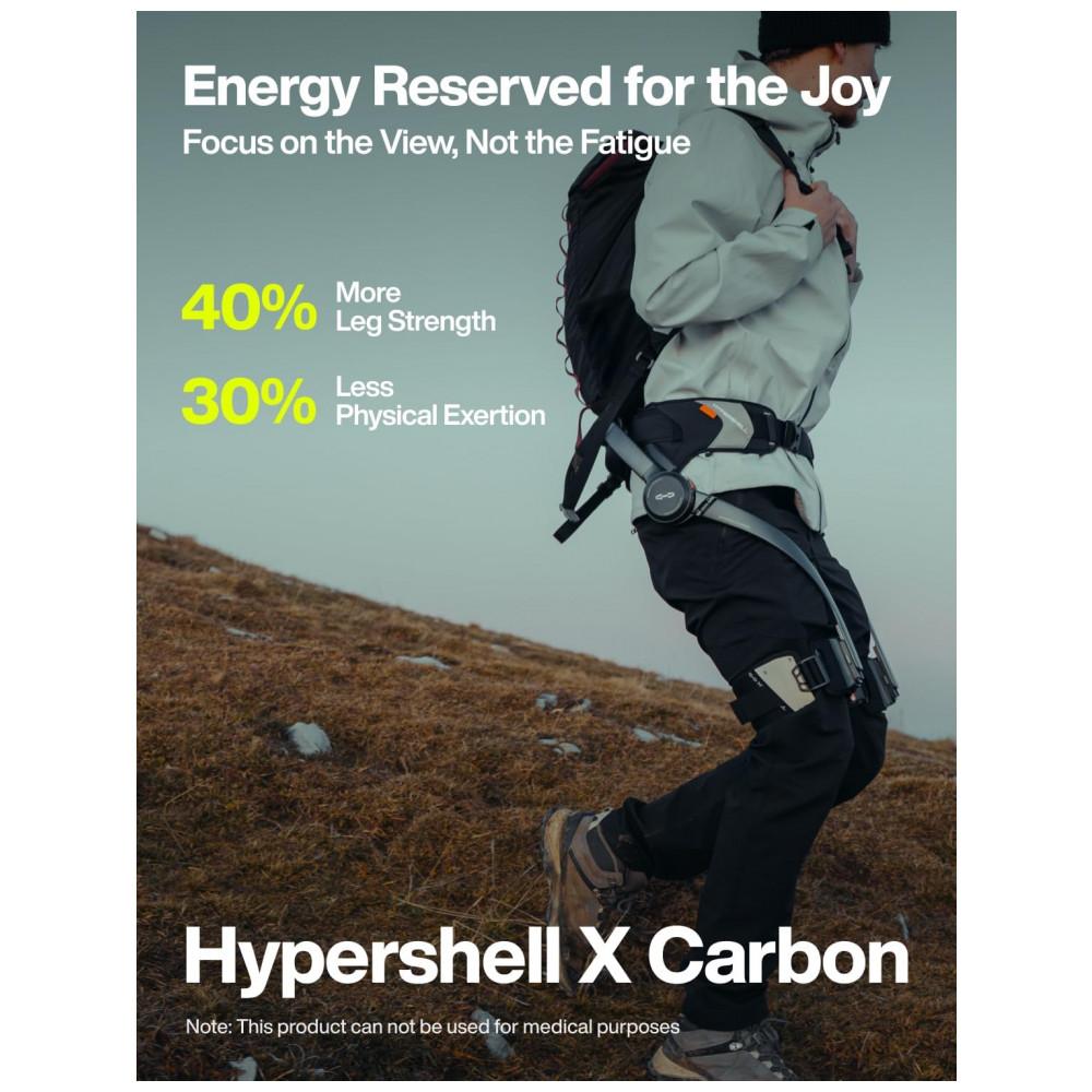 Exoesqueleto Hypershell X Carbon 800W 17,5 km por Carga 10 Modos IA IP54 2 Baterias Anti Cold