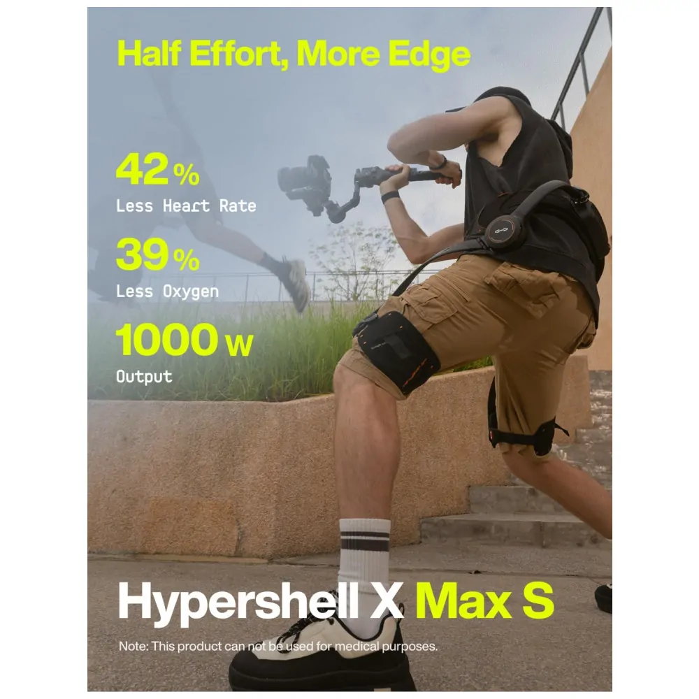 Exoesqueleto Hypershell X Max S 1000W 30 km HyperIntuition Tempo Resposta 0,31s