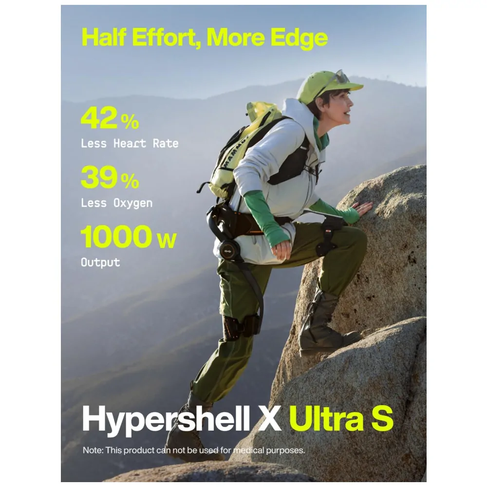 Exoesqueleto Hypershell X Ultra S 1000W 30 km por Carga 12 Modos IA MotionEngine Certificado SGS